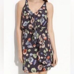 Rebecca Taylor Majora Dress 100% Silk Floral Dress w/Pockets Sz 4